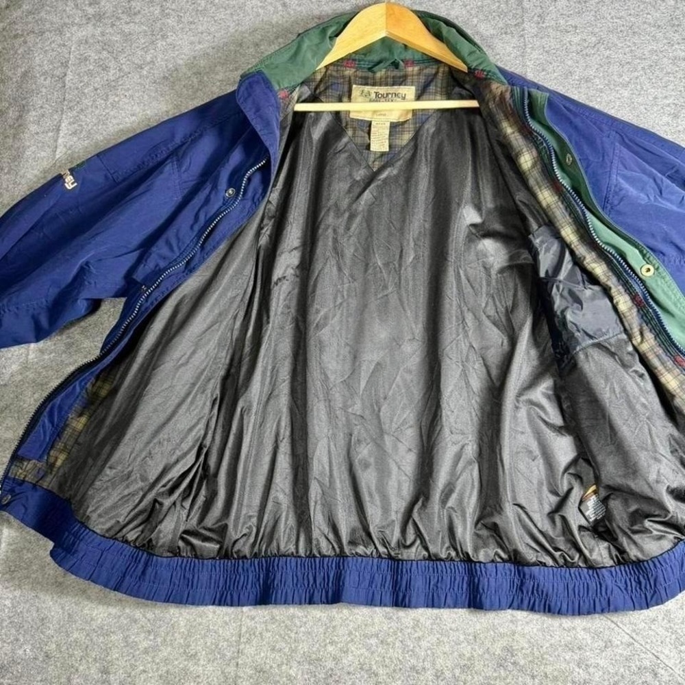 Tourney Gore-Tex Golf‎ Jacket Mens Large Blue Waterproof Windbreaker Plaid Lined - Picture 7 of 8